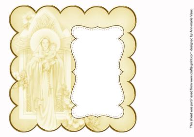 Gold Mother Mary Plain 8in Scallop Insert Panel