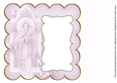 Lilac Mother Mary Plain 8in Scallop Insert Panel