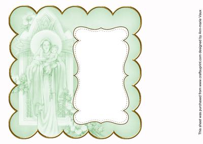 Mid Green Mother Mary Plain 8in Scallop Insert Panel