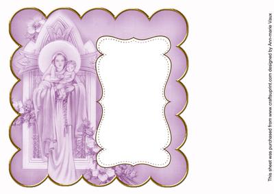Purple Mother Mary Plain 8in Scallop Insert Panel