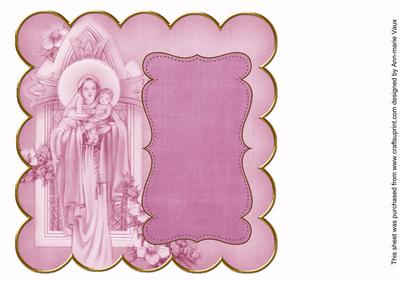 Cerise Mother Mary Colour 8in Scallop Insert Panel