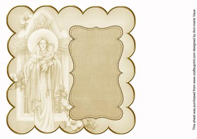 Cream Mother Mary Colour 8in Scallop Insert Panel