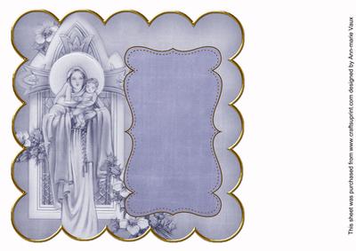 Dark Blue Mother Mary Colour 8in Scallop Insert Panel