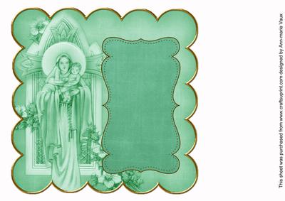 Dark Green Mother Mary Colour 8in Scallop Insert Panel