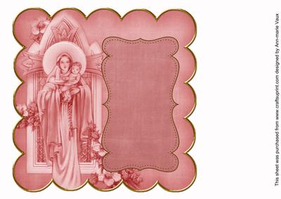Dark Red Mother Mary Colour 8in Scallop Insert Panel