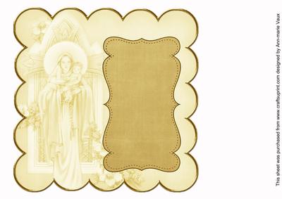 Gold Mother Mary Colour 8in Scallop Insert Panel