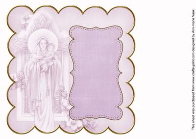 Lilac Mother Mary Colour 8in Scallop Insert Panel