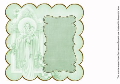 Mid Green Mother Mary Colour 8in Scallop Insert Panel