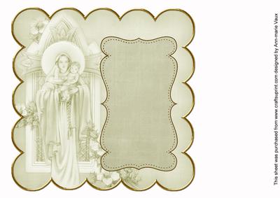 Olive Mother Mary Colour 8in Scallop Insert Panel