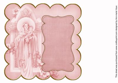 Pink Mother Mary Colour 8in Scallop Insert Panel