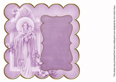Purple Mother Mary Colour 8in Scallop Insert Panel