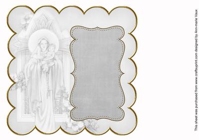 Silver Mother Mary Colour 8in Scallop Insert Panel