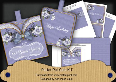 Blue Magnolia 60 Years Young Vintage Pocket Pull Card Kit