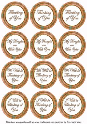 Boran Flora Col Thinking of You Mix Sentiment Round Toppers