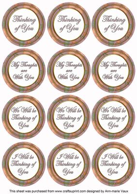 Dpink Flora Col Thinking of You Mix Sentiment Round Toppers