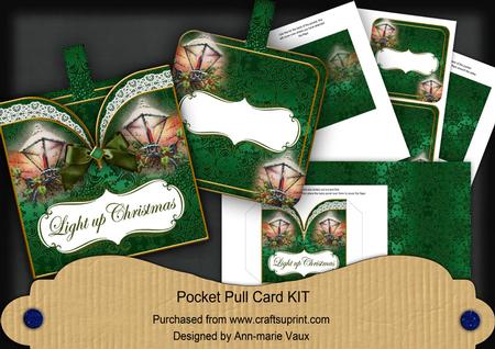 Green Lantern Light Up Christmas Pocket Pull Card Kit