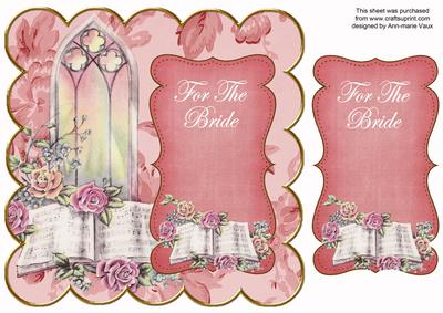 Pink Glory Window for the Bride 8in Scallop Topper