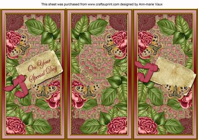 Dpink Roses Special Day Quick Tri-fold Card