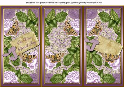 Lilac Roses Special Day Quick Tri-fold Card