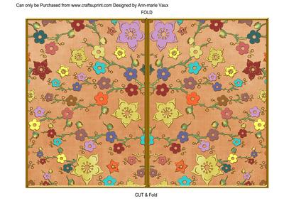 Borange Oriental Blossom Colour 7x5 Cut & Fold Card