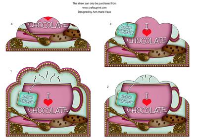 Pink I Love Chocolate 16 Today Cup Scallop Bottom Stacker