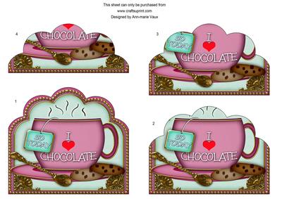 Pink I Love Chocolate 50 Today Cup Scallop Bottom Stacker