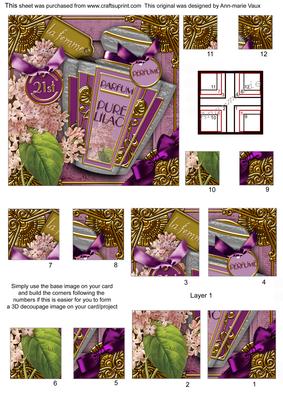 Lilac Perfume 21st Birthday 5in Quad Corner Stacker