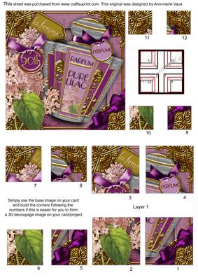Lilac Perfume 90th Birthday 5in Quad Corner Stacker
