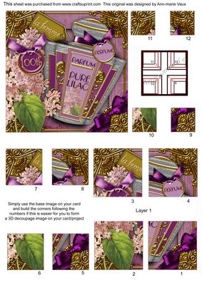 Lilac Perfume 100th Birthday 5in Quad Corner Stacker