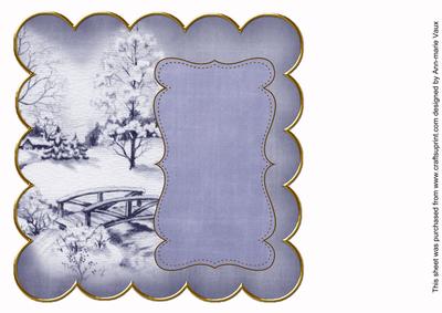 Dblue Snowscene Colour 8in Scallop Insert Panel