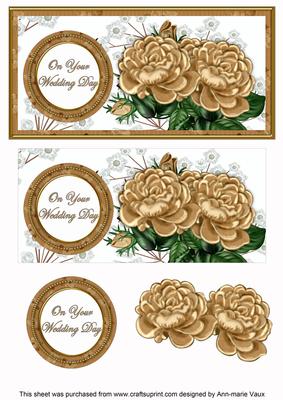 Coffee Roses Wedding Day Dl Decoupage Topper
