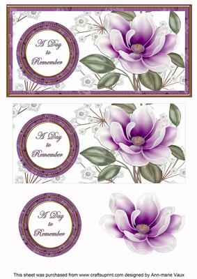 Dark Purple Magnolia Day to Remember Dl Decoupage Topper