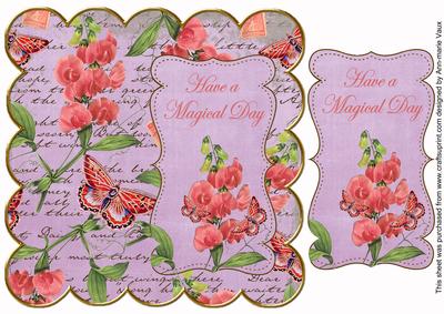 Lilac Sweetpeas Magical Day 8in Scallop Topper