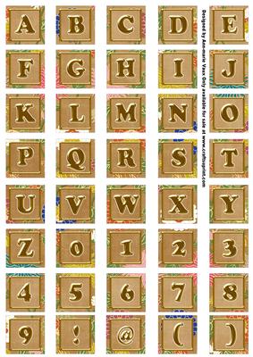 Vtea Oriental Lotus Colour Alphabet Embellishment Sheet