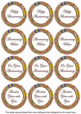 Pink Lotus Colour Anniversary Mix Sentiment Sheet