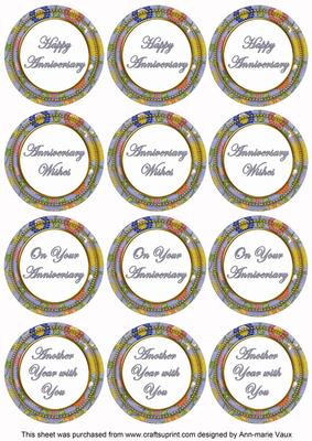 Blue Lotus Colour Anniversary Mix Sentiment Sheet
