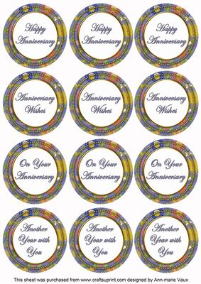 Dark Blue Lotus Colour Anniversary Mix Sentiment Sheet