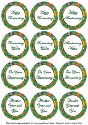 Dark Green Lotus Colour Anniversary Mix Sentiment Sheet