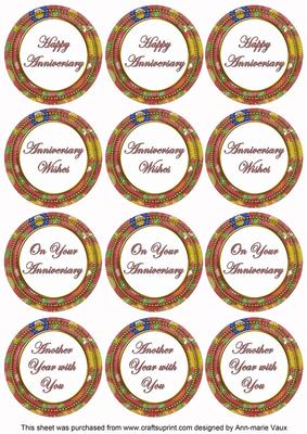 Dark Red Lotus Colour Anniversary Mix Sentiment Sheet