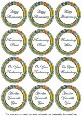 Dusky Teal Lotus Colour Anniversary Mix Sentiment Sheet