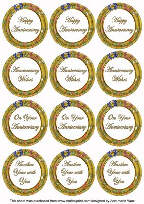 Gold Lotus Colour Anniversary Mix Sentiment Sheet