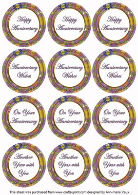 Purple Lotus Colour Anniversary Mix Sentiment Sheet