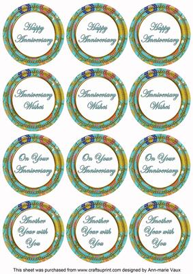 Teal Lotus Colour Anniversary Mix Sentiment Sheet