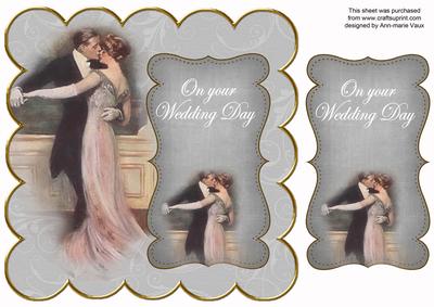Silver Dancing Couple Wedding Day 8in Scallop Topper
