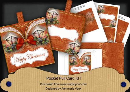 Borange Lantern Happy Christmas Vintage Pocket Pull Card Kit