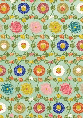 Mint Green Oriental Lotus Colour A4 Backing Paper