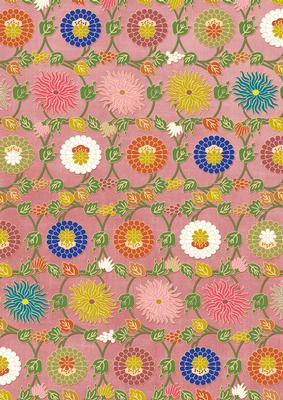 Pink Oriental Lotus Colour A4 Backing Paper
