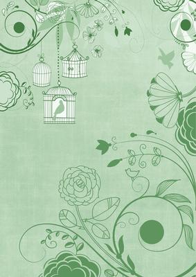 Mint Green Retro Birdcage A4 Backing Paper
