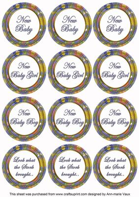 Dark Blue Lotus Colour New Baby Mix Sentiment Sheet