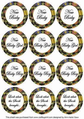 Black Lotus Colour New Baby Mix Sentiment Sheet